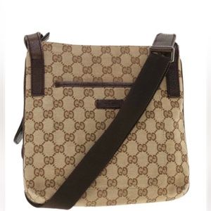 Authenticated Gucci Jacquard Messenger Crossbody Shoulder Bag Handbag Tote Purse